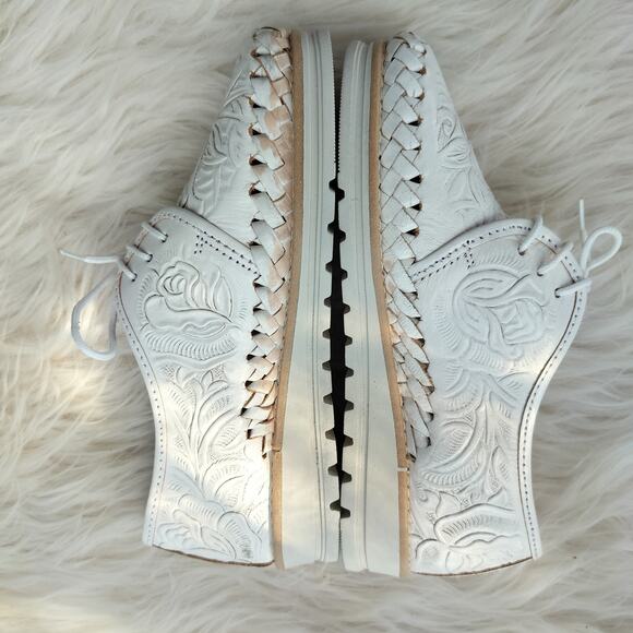 5158) Guaraxez White Tijuana Loafers Women Sizes Mex 23/ US 6 - Picture 7 of 11